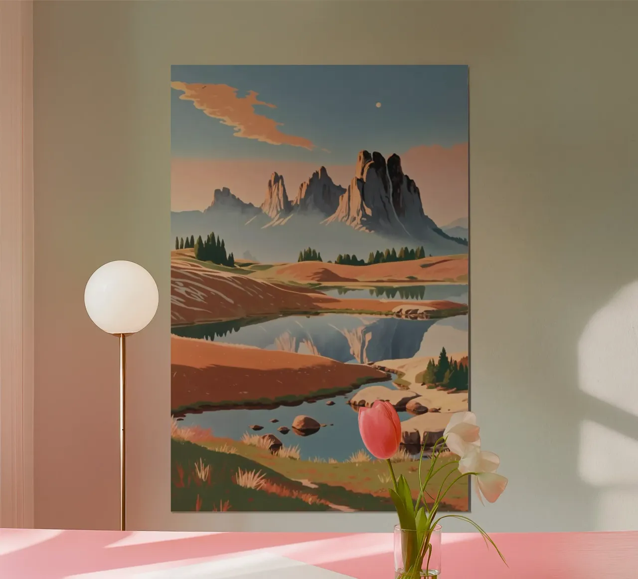 Alpe di Siusi in un sogno d'autunno | Werk 7 poster con telaio in plastica da AlbertKlee