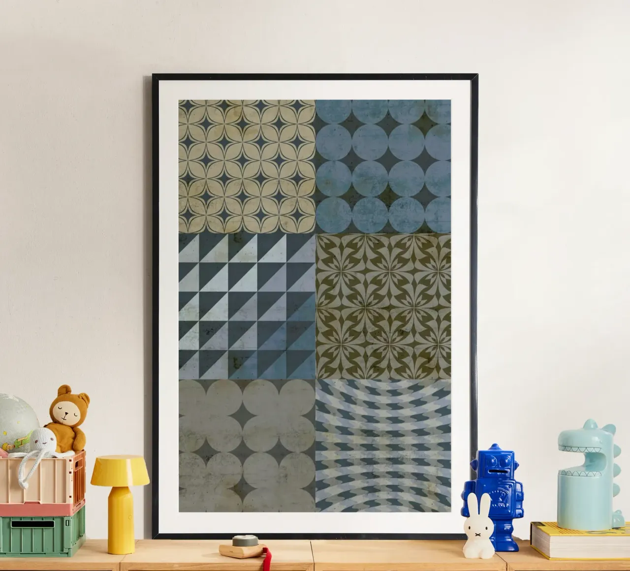 Industrial Style poster con telaio in legno da cafelab