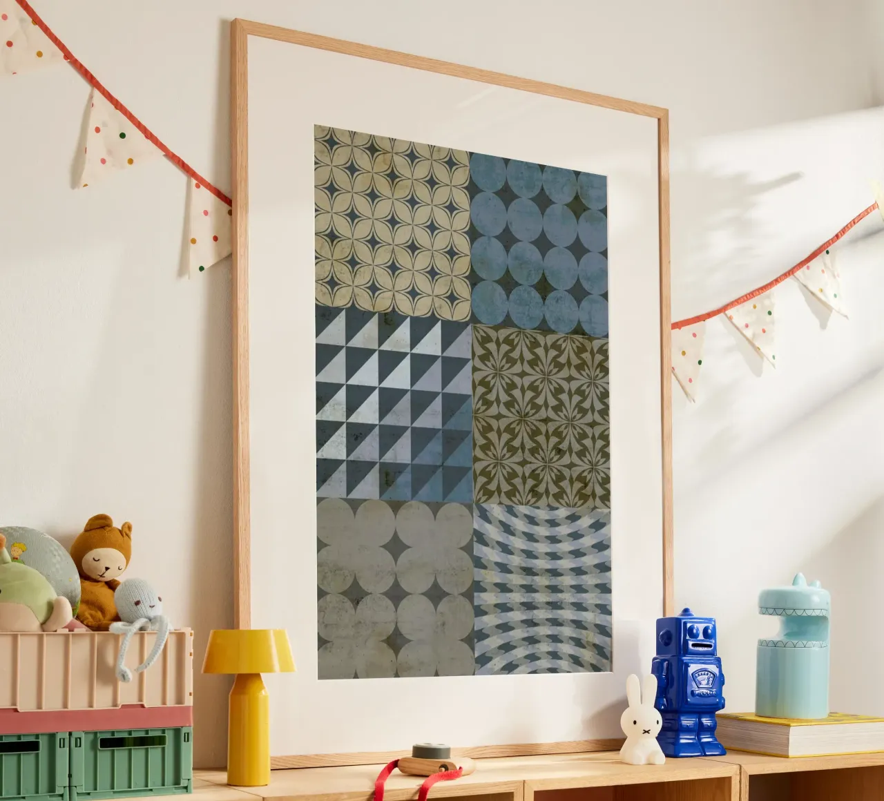 Industrial Style poster con telaio in legno da cafelab