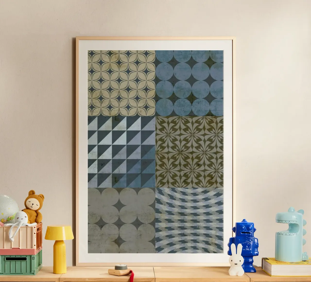 Industrial Style poster con telaio in legno da cafelab