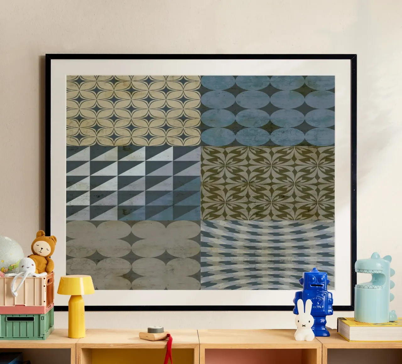 Industrial Style poster con telaio in legno da cafelab