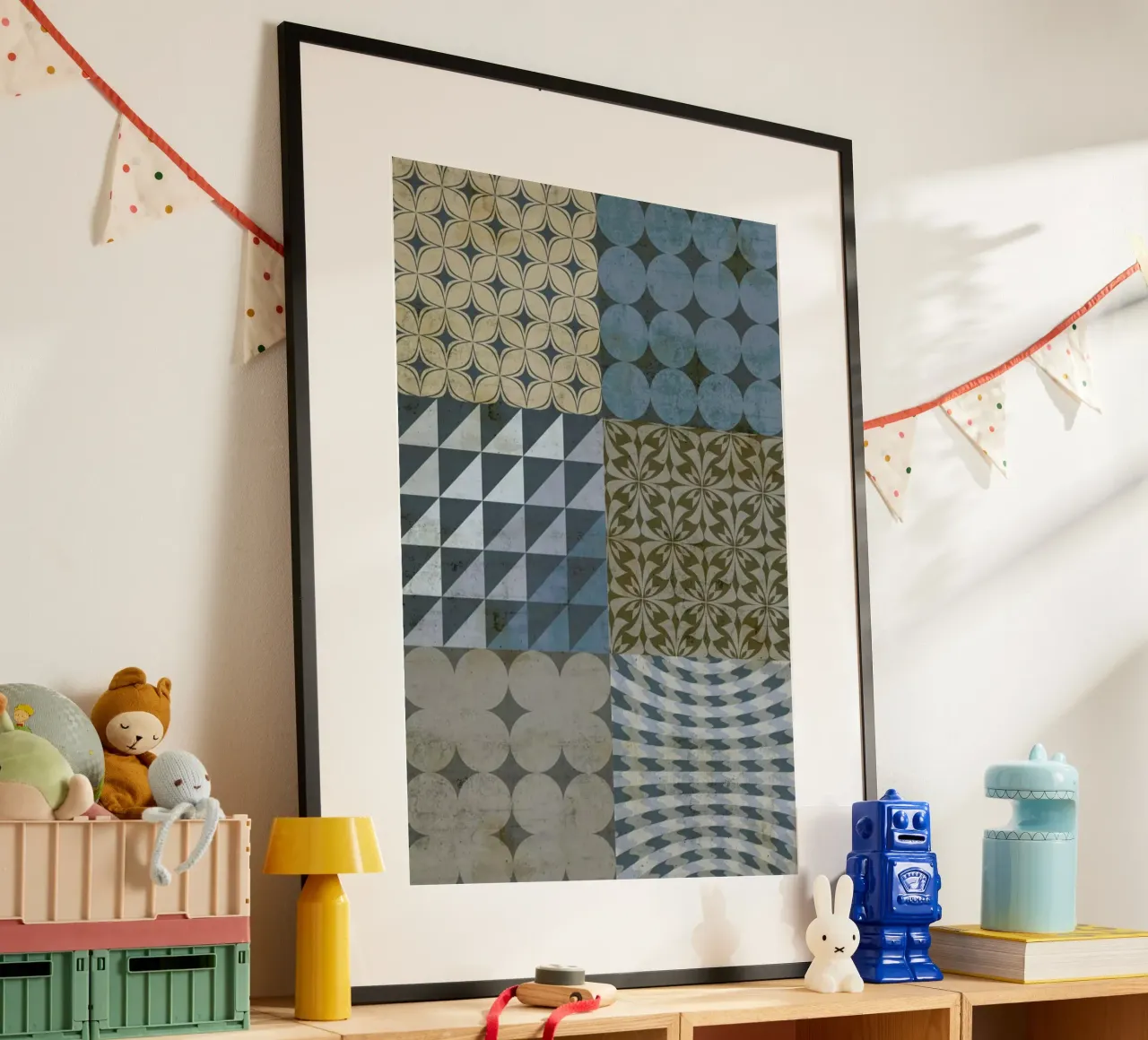 Industrial Style poster con telaio in legno da cafelab