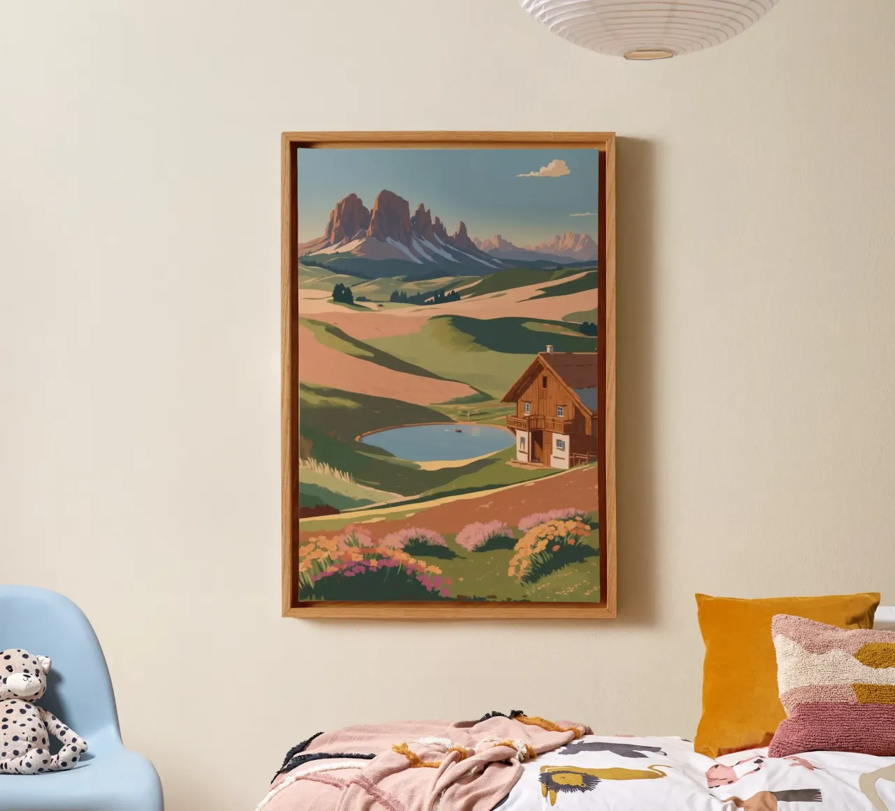 L'Alpe di Siusi in un sogno estivo | Impianto 2 tela con Cornice a cassetta da AlbertKlee