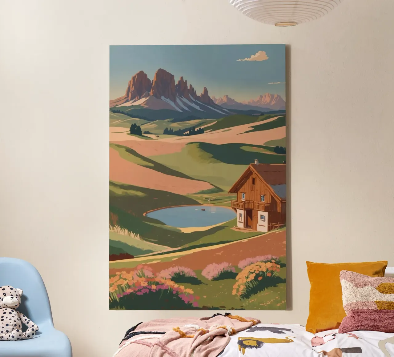 L'Alpe di Siusi in un sogno estivo | Impianto 2 tela con Cornice a cassetta da AlbertKlee