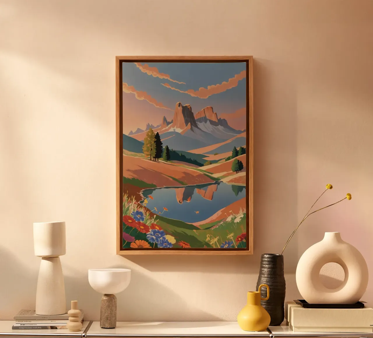 Seiser Alm in zomermagie | Werk 6 canvas met Baklijst van AlbertKlee