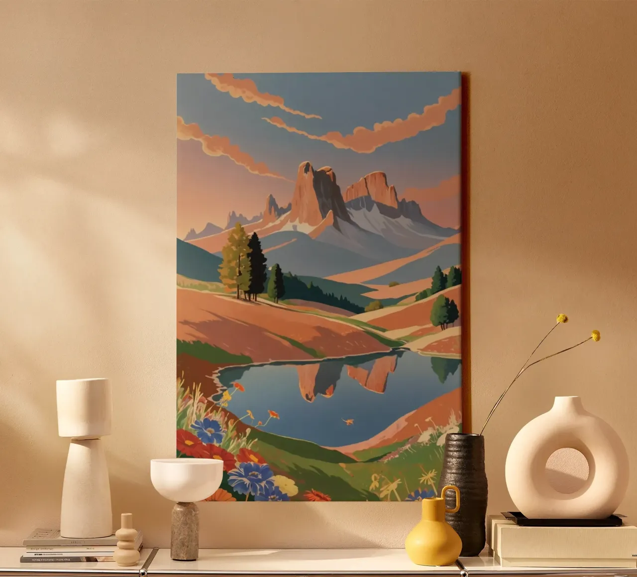 Seiser Alm in zomermagie | Werk 6 canvas met Baklijst van AlbertKlee