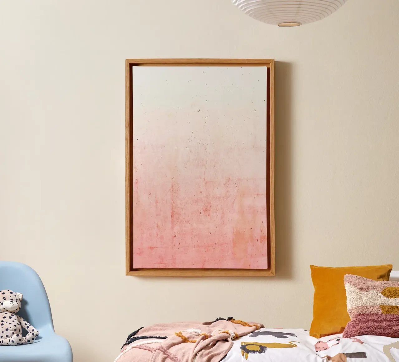 Rosa Ombre tela con Cornice a cassetta da cafelab