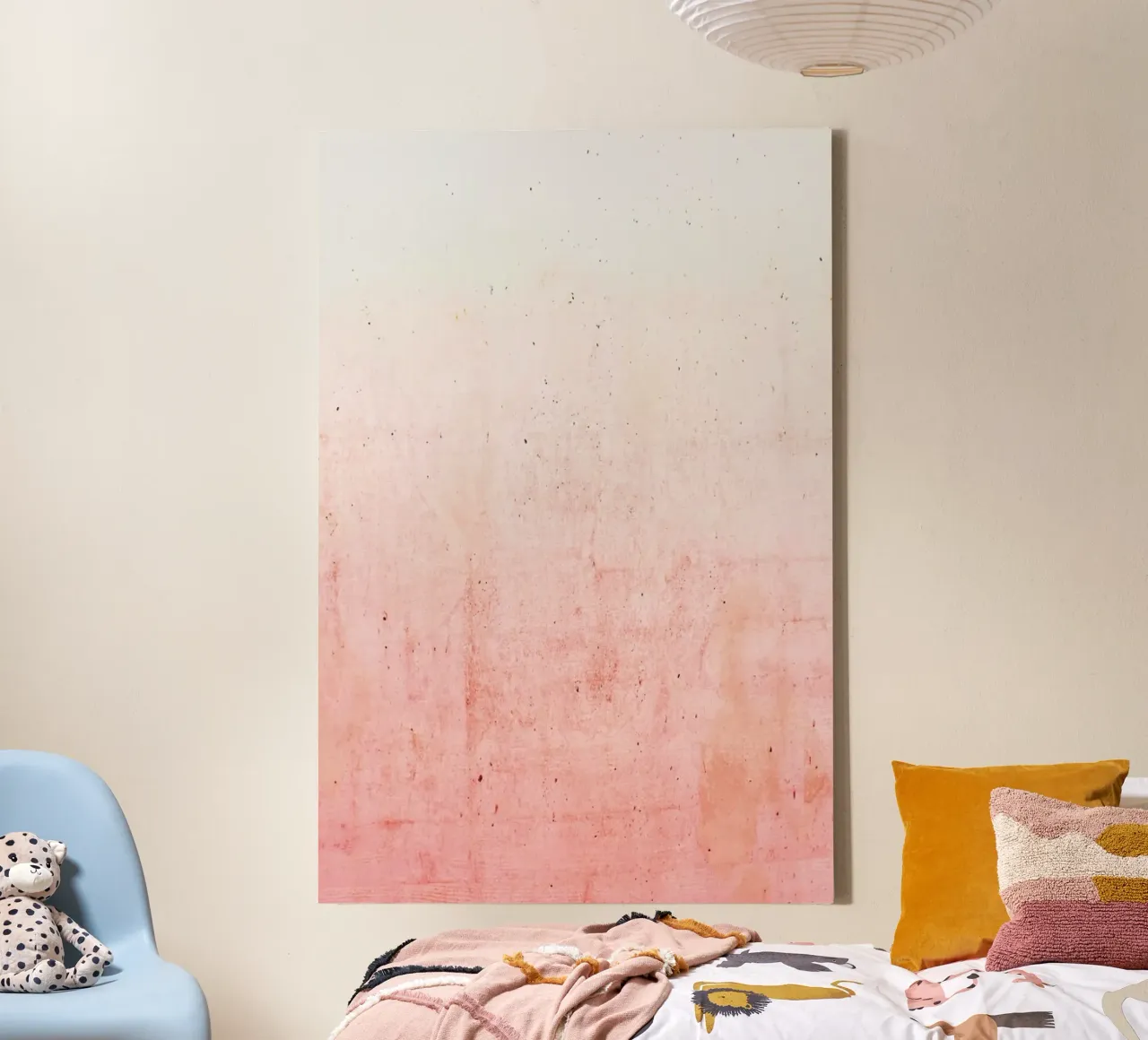 Rosa Ombre tela con Cornice a cassetta da cafelab
