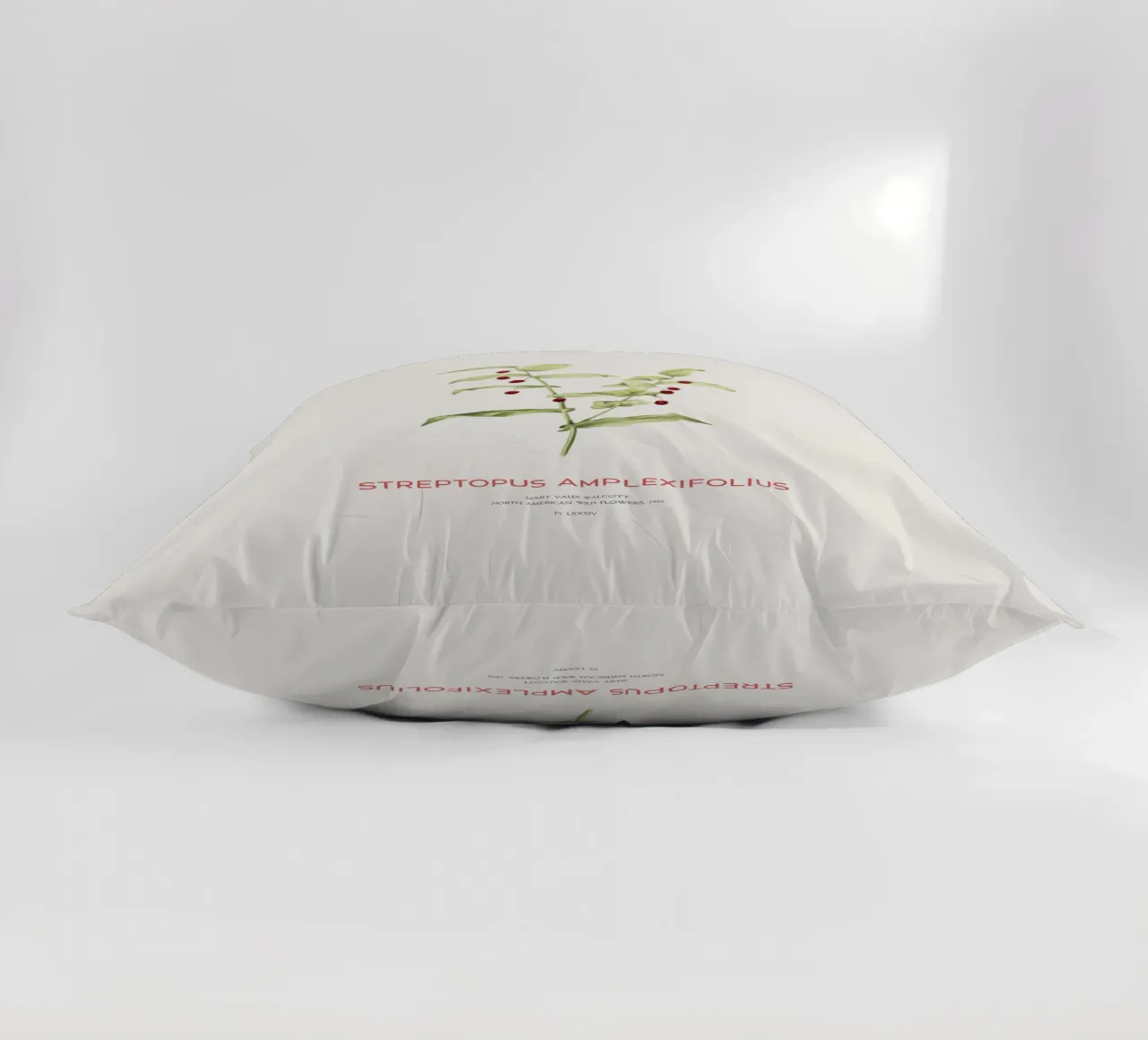 Twistedstalk or Streptopus Amplexifolius decorative cushion by Vintagrafica