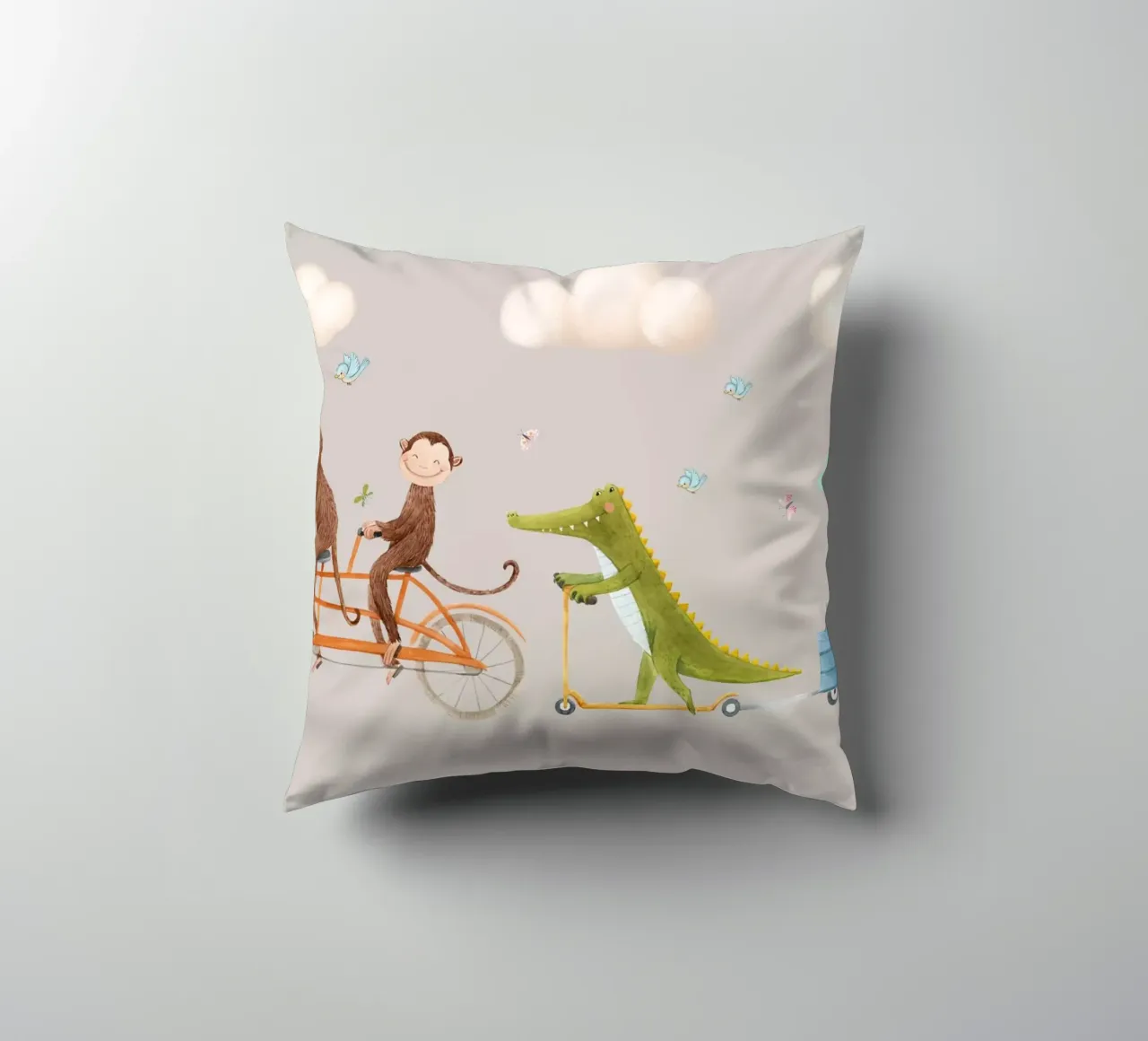 Avventura con i compagni di bicicletta cuscino da Doodle Dreams Art