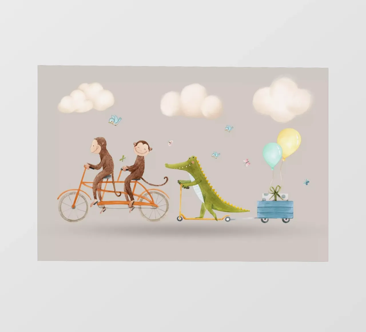 Avventura con i compagni di bicicletta telo in pvc da Doodle Dreams Art