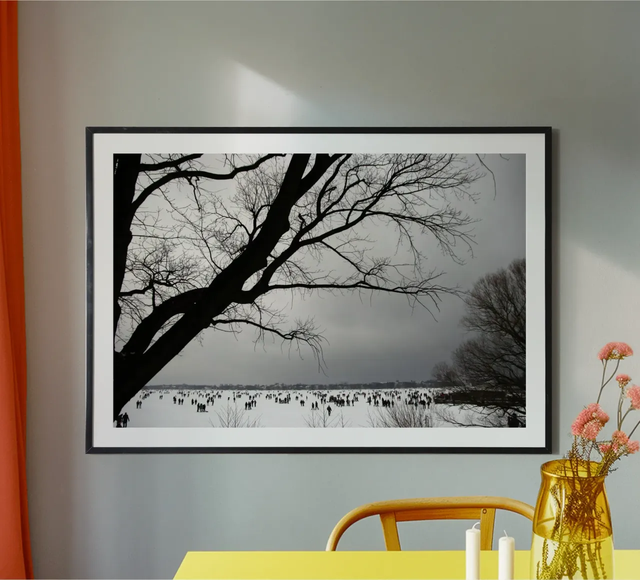 Pattinare sul ghiaccio sull'Alster | Amburgo poster con telaio in plastica da eyes & tries
