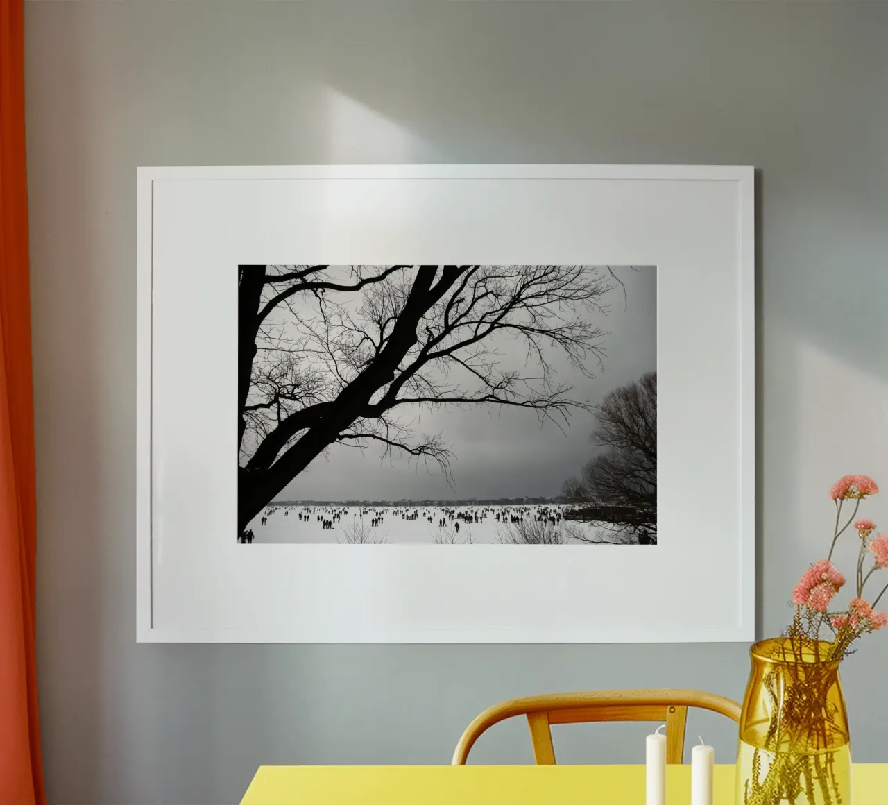 Pattinare sul ghiaccio sull'Alster | Amburgo poster con telaio in plastica da eyes & tries