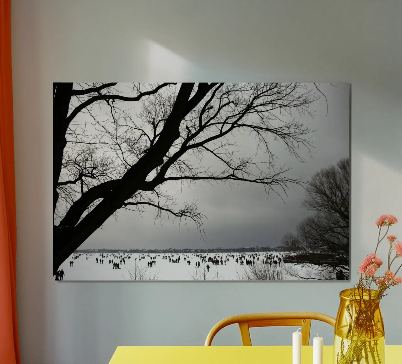 Pattinare sul ghiaccio sull'Alster | Amburgo poster con telaio in plastica da eyes & tries