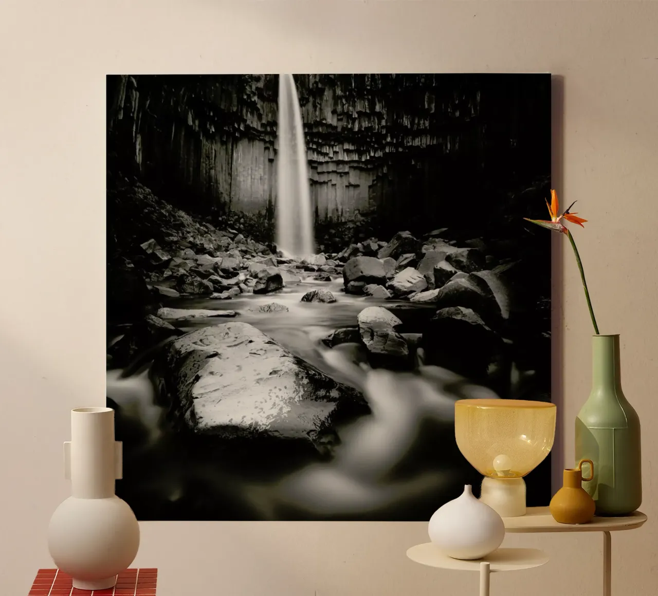 Svartifoss canvas met Baklijst van Håggard Photography | Ronny Behnert
