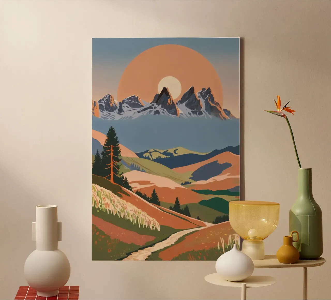 The Three Peaks in autumn | Work 2 canvas with Floater frame by AlbertKlee