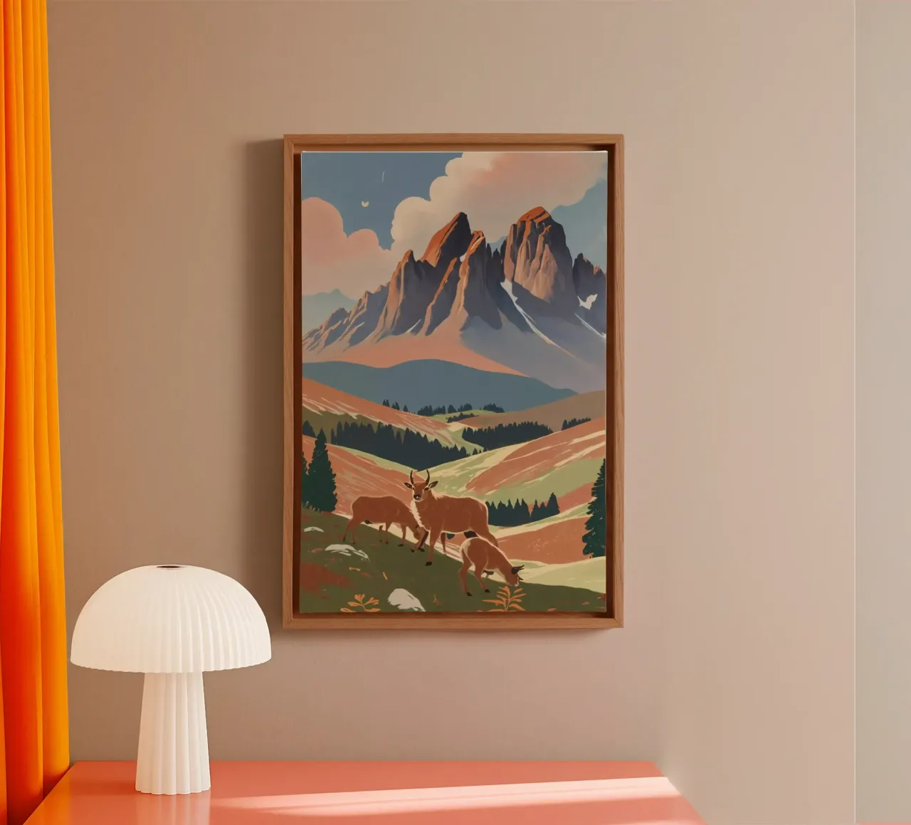 The Three Peaks in autumn | Work 3 canvas with Floater frame by AlbertKlee