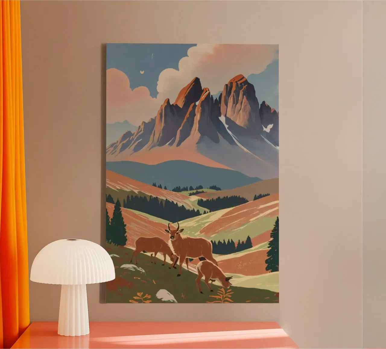 The Three Peaks in autumn | Work 3 canvas with Floater frame by AlbertKlee