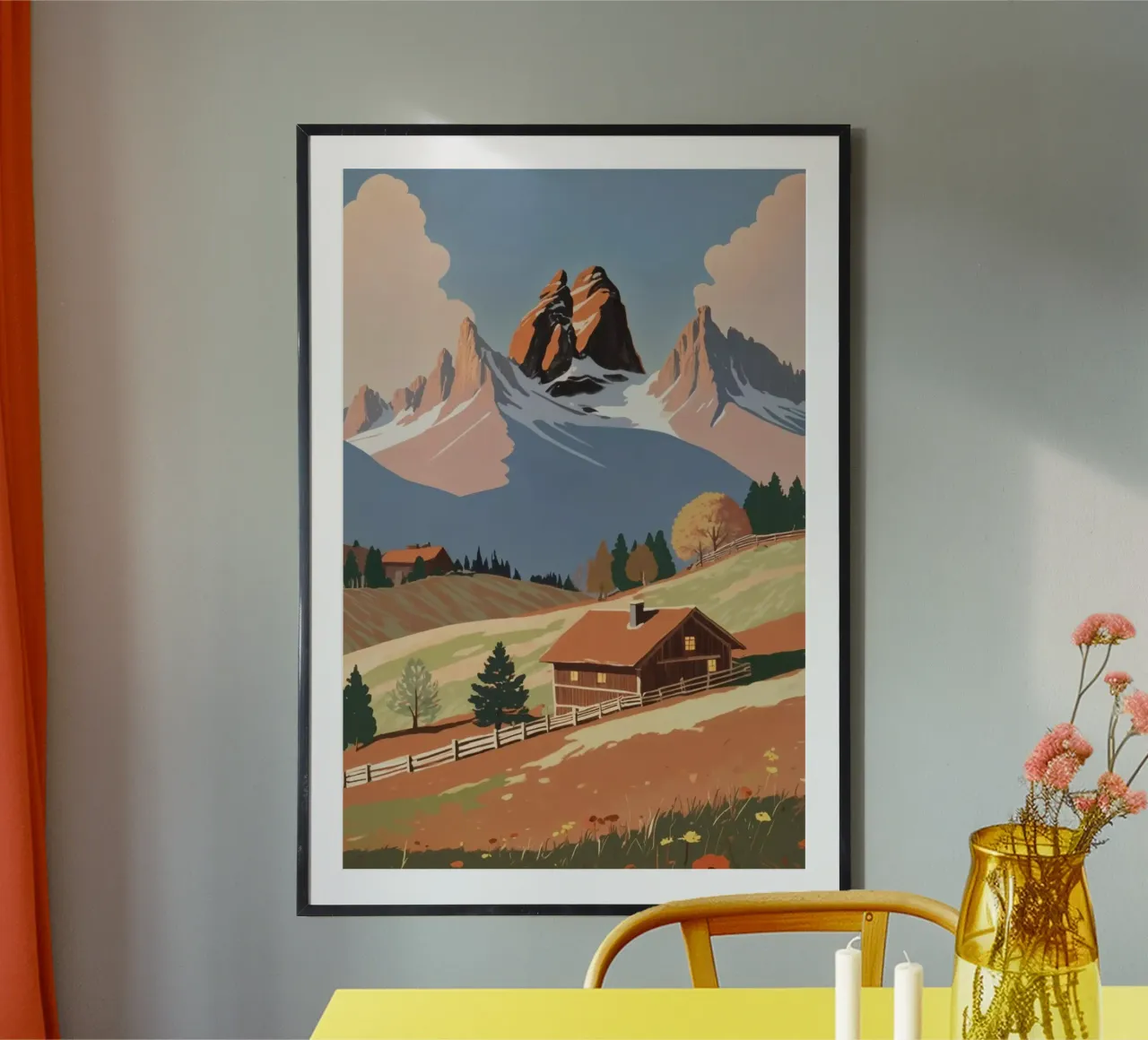 The Three Peaks in autumn | Werk 5 poster by AlbertKlee