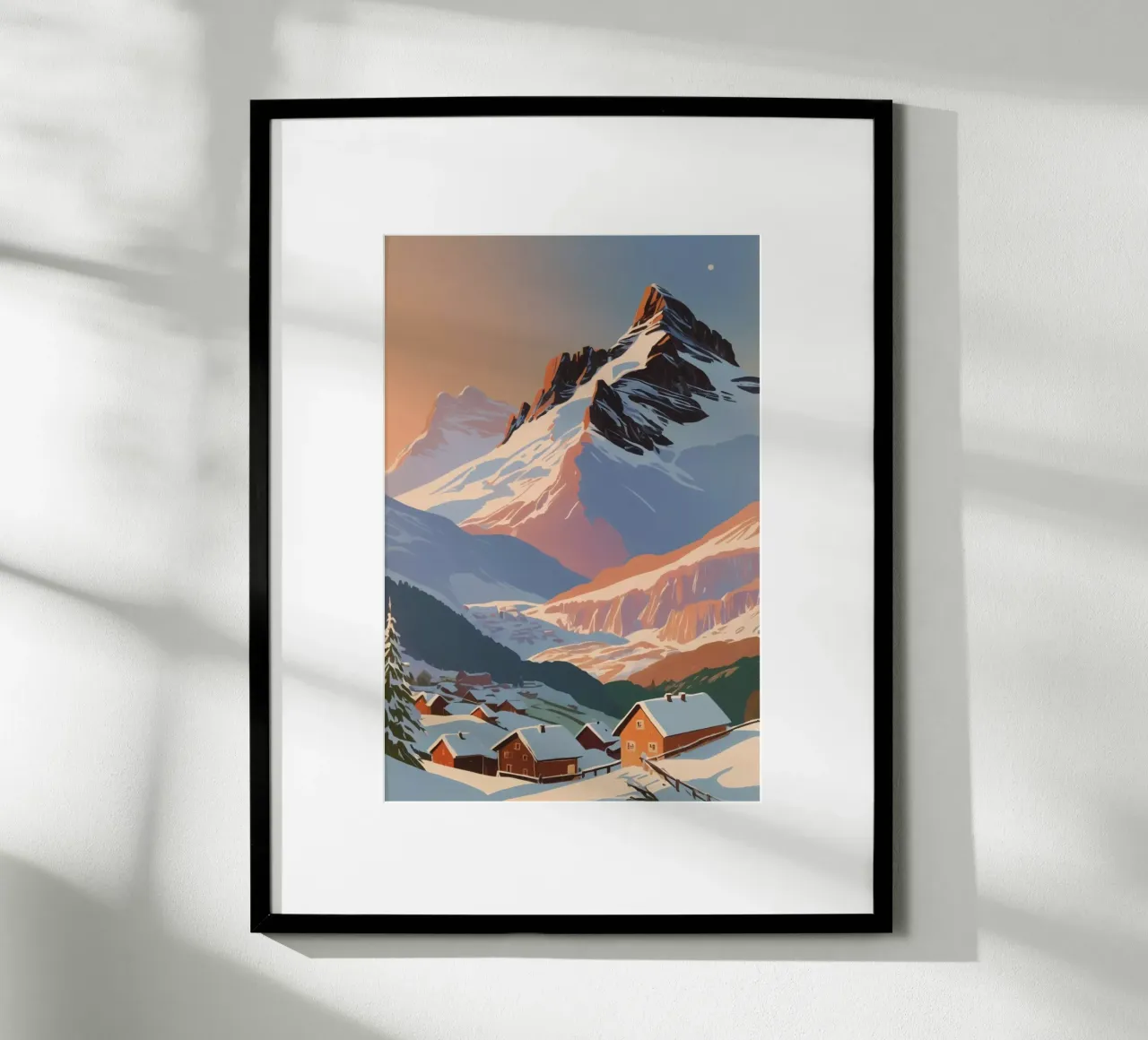 Le Tre Cime in inverno | Lavoro 2 poster con telaio in plastica da AlbertKlee