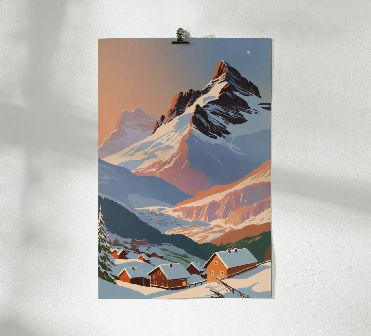 Le Tre Cime in inverno | Lavoro 2 poster con telaio in plastica da AlbertKlee