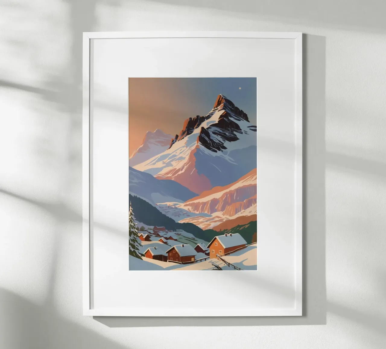 Le Tre Cime in inverno | Lavoro 2 poster con telaio in plastica da AlbertKlee