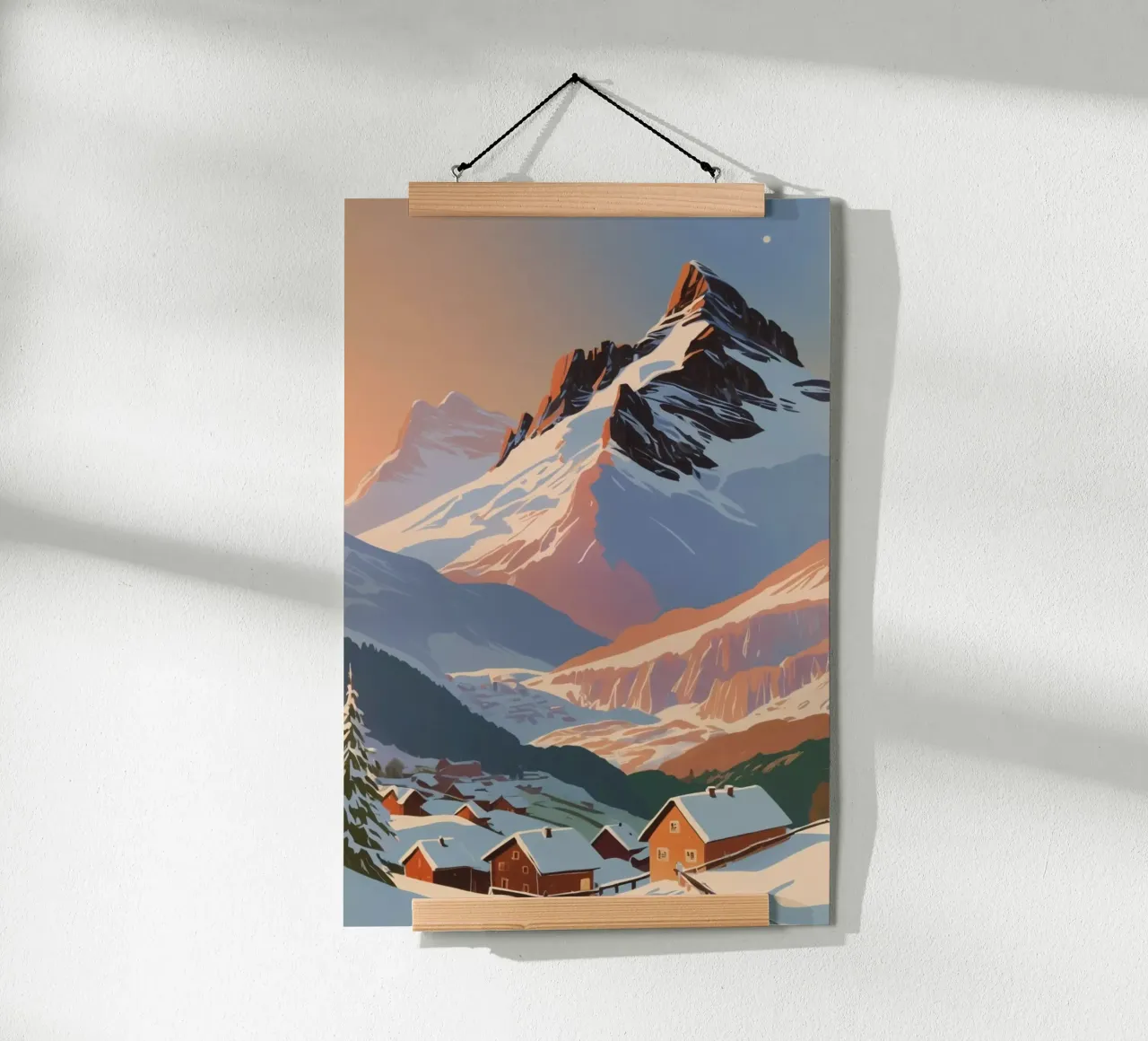 Le Tre Cime in inverno | Lavoro 2 poster con telaio in plastica da AlbertKlee
