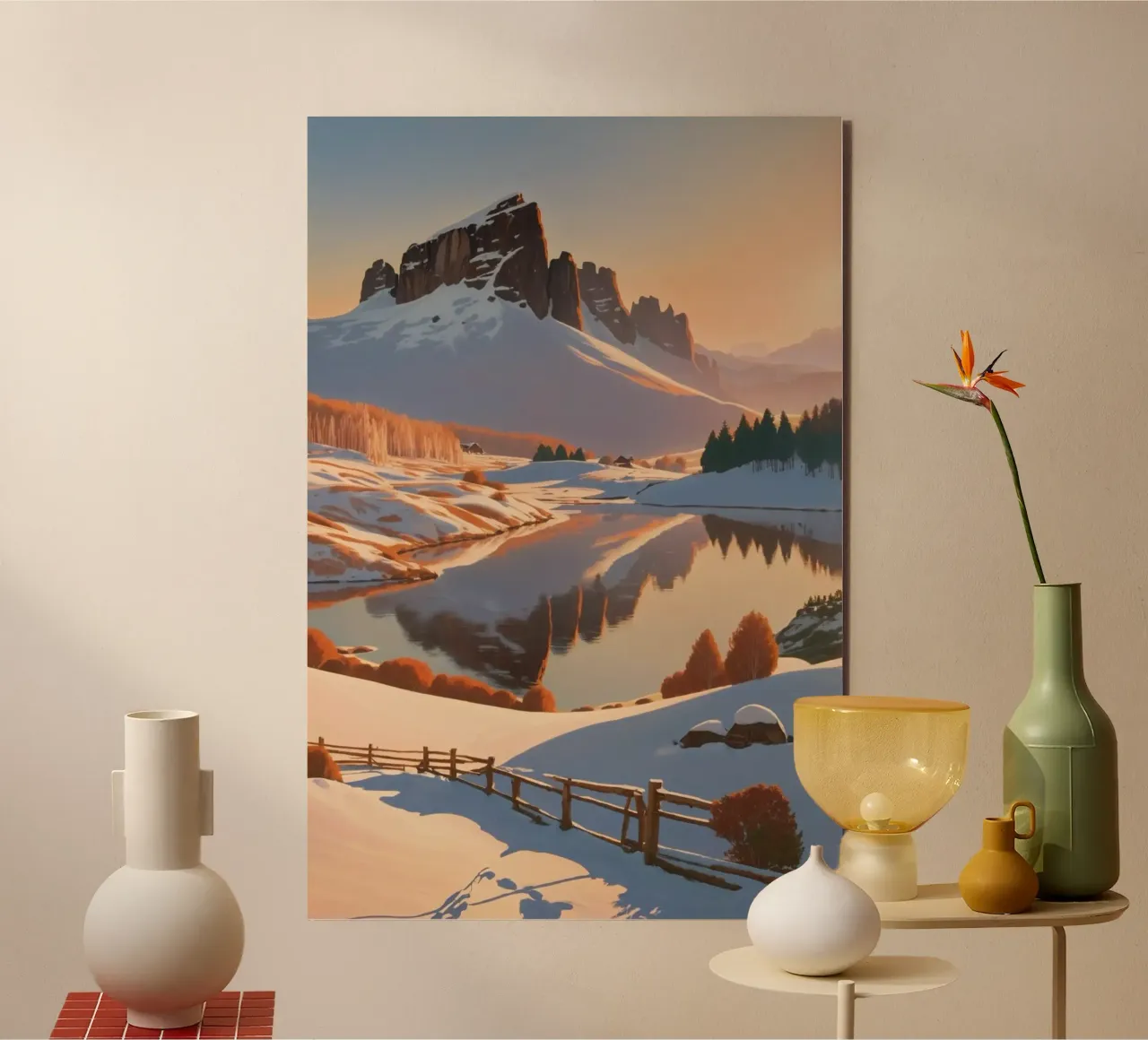 Paesaggio invernale sull'Alpe di Siusi | Werk 4 alluminio dibond da AlbertKlee