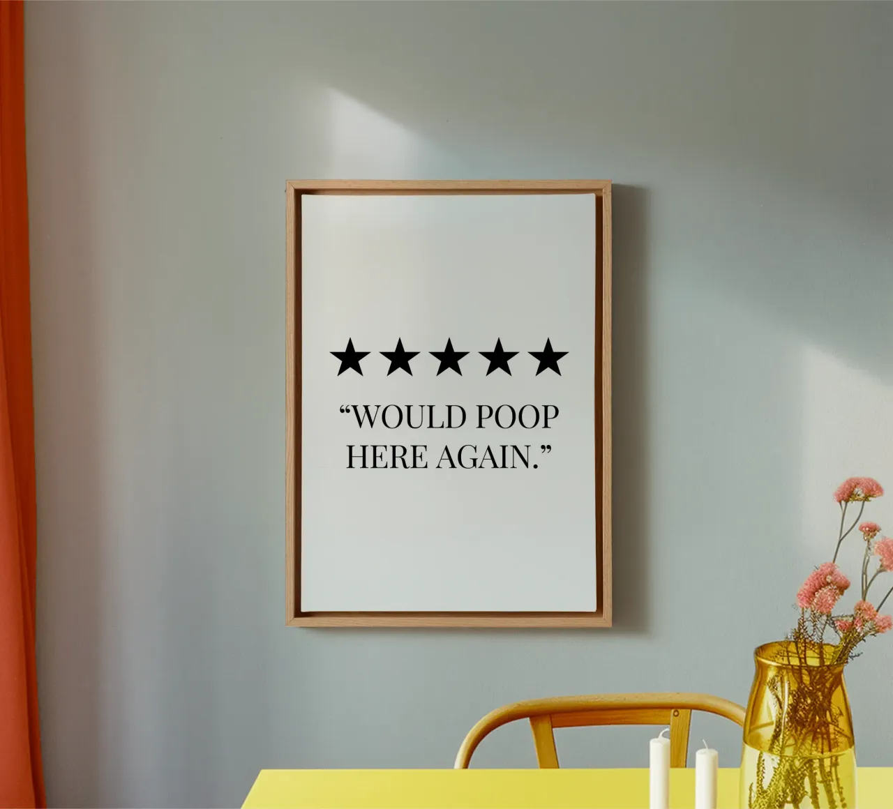 Zou hier weer poepen Grappig canvas met Baklijst van Paigaam Studio