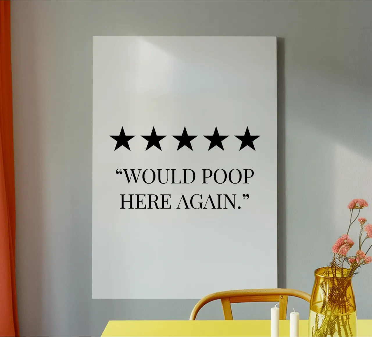 Zou hier weer poepen Grappig canvas met Baklijst van Paigaam Studio