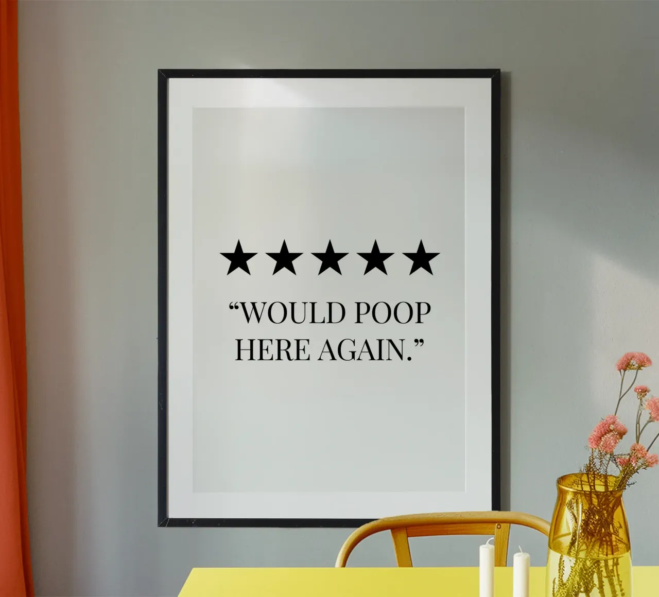 Zou hier weer poepen Grappig poster met aluminium frame van Paigaam Studio