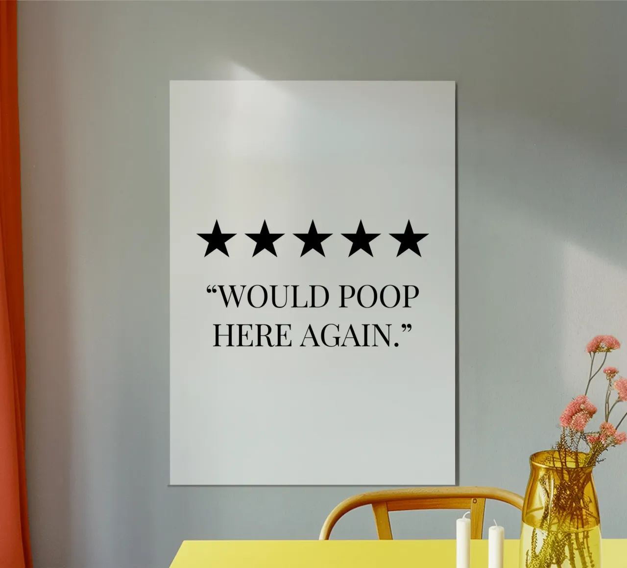 Je referais mes besoins ici C'est drôle poster avec cadre en plastique de Paigaam Studio