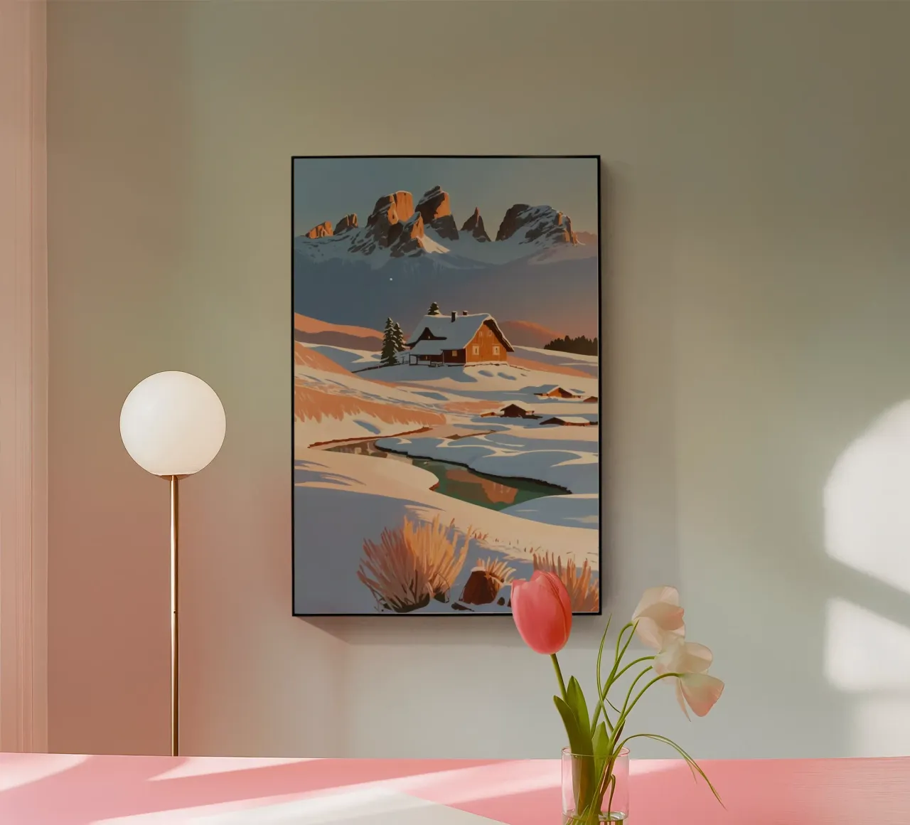 Tranquilo paisaje invernal en Seiser Alm | Werk 5 metacrilato de AlbertKlee