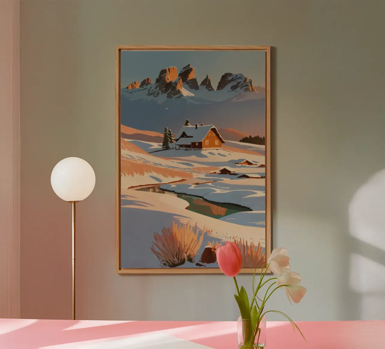 Tranquil winter landscape on the Seiser Alm | Werk 5 alu-dibond by AlbertKlee