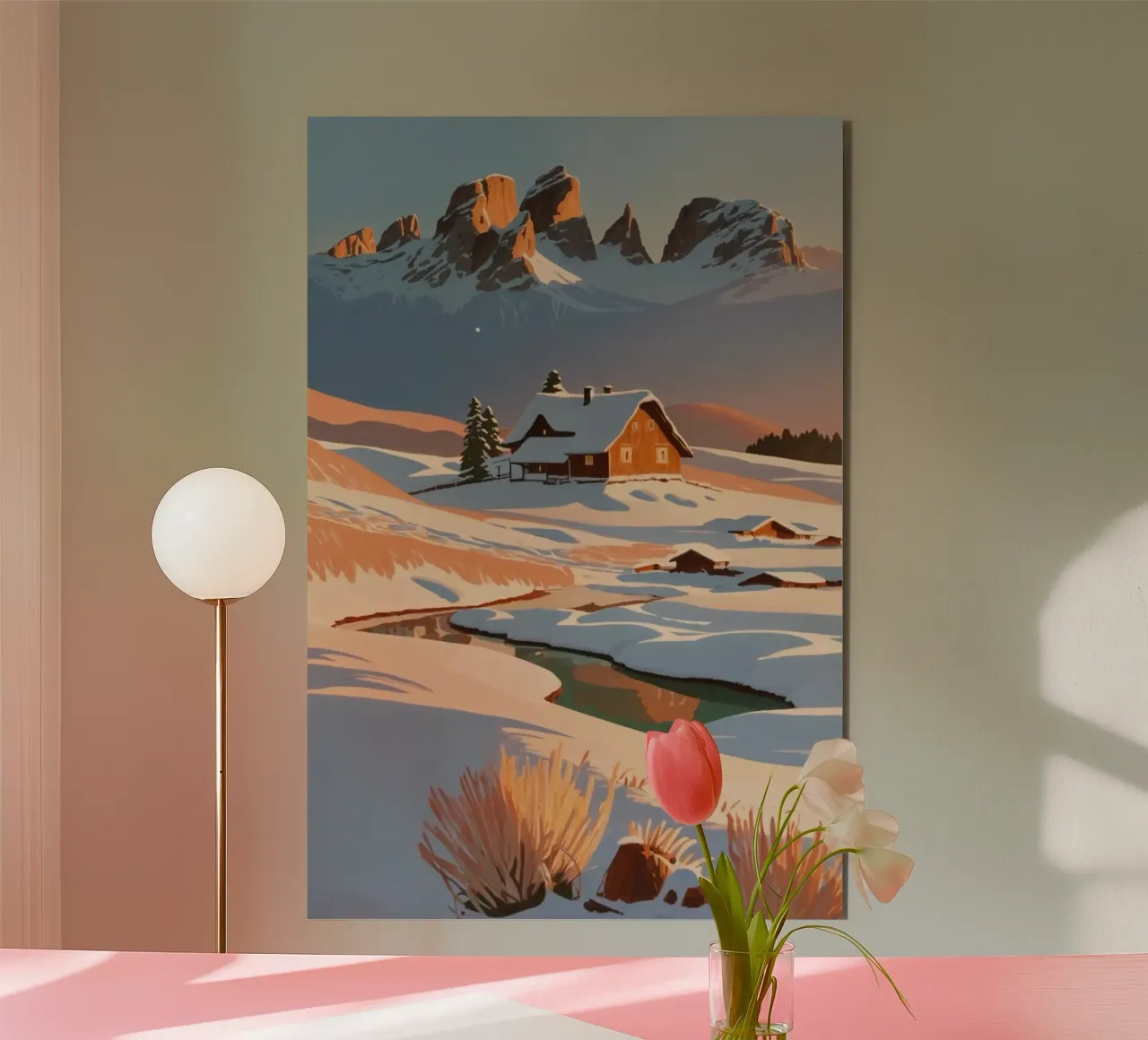 Tranquil winter landscape on the Seiser Alm | Werk 5 alu-dibond by AlbertKlee