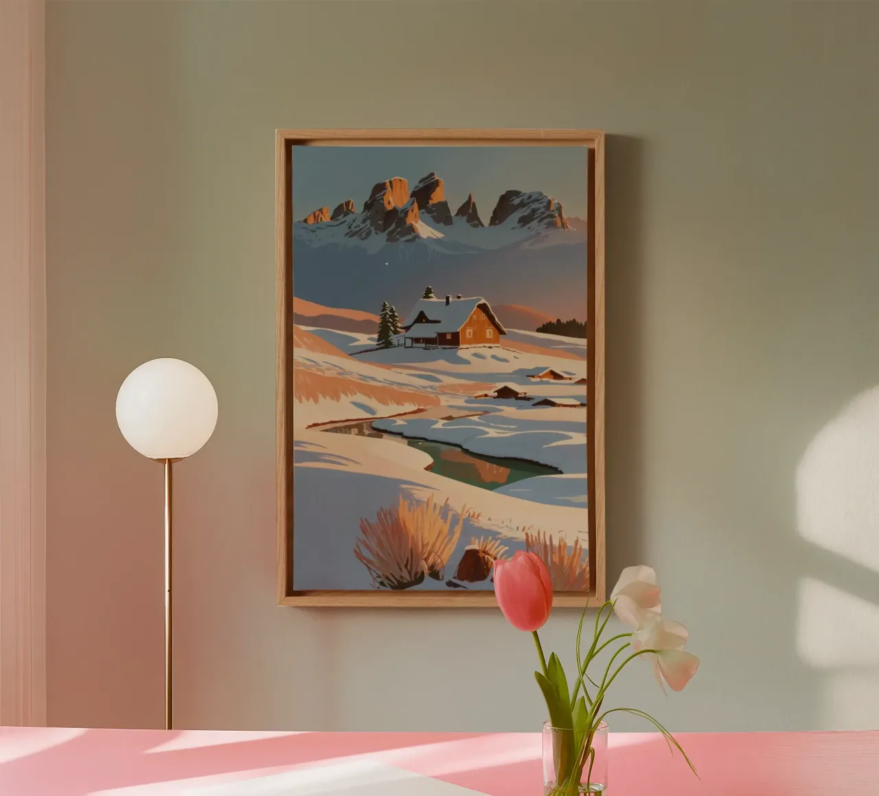 Tranquil winter landscape on the Seiser Alm | Werk 5 canvas by AlbertKlee