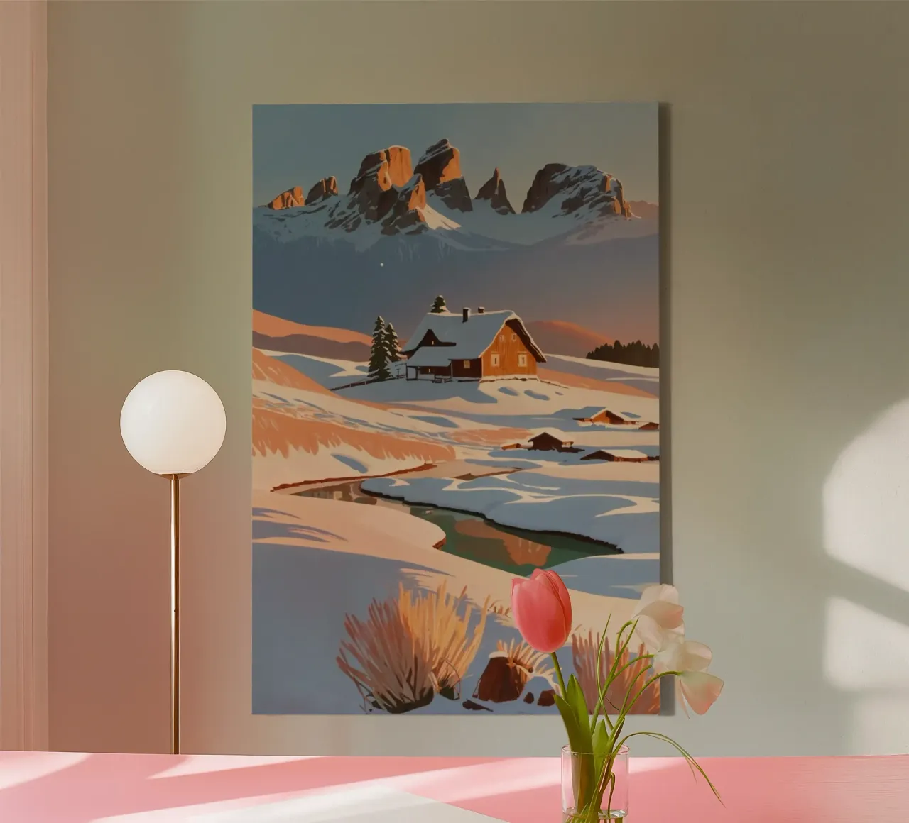 Tranquil winter landscape on the Seiser Alm | Werk 5 canvas by AlbertKlee