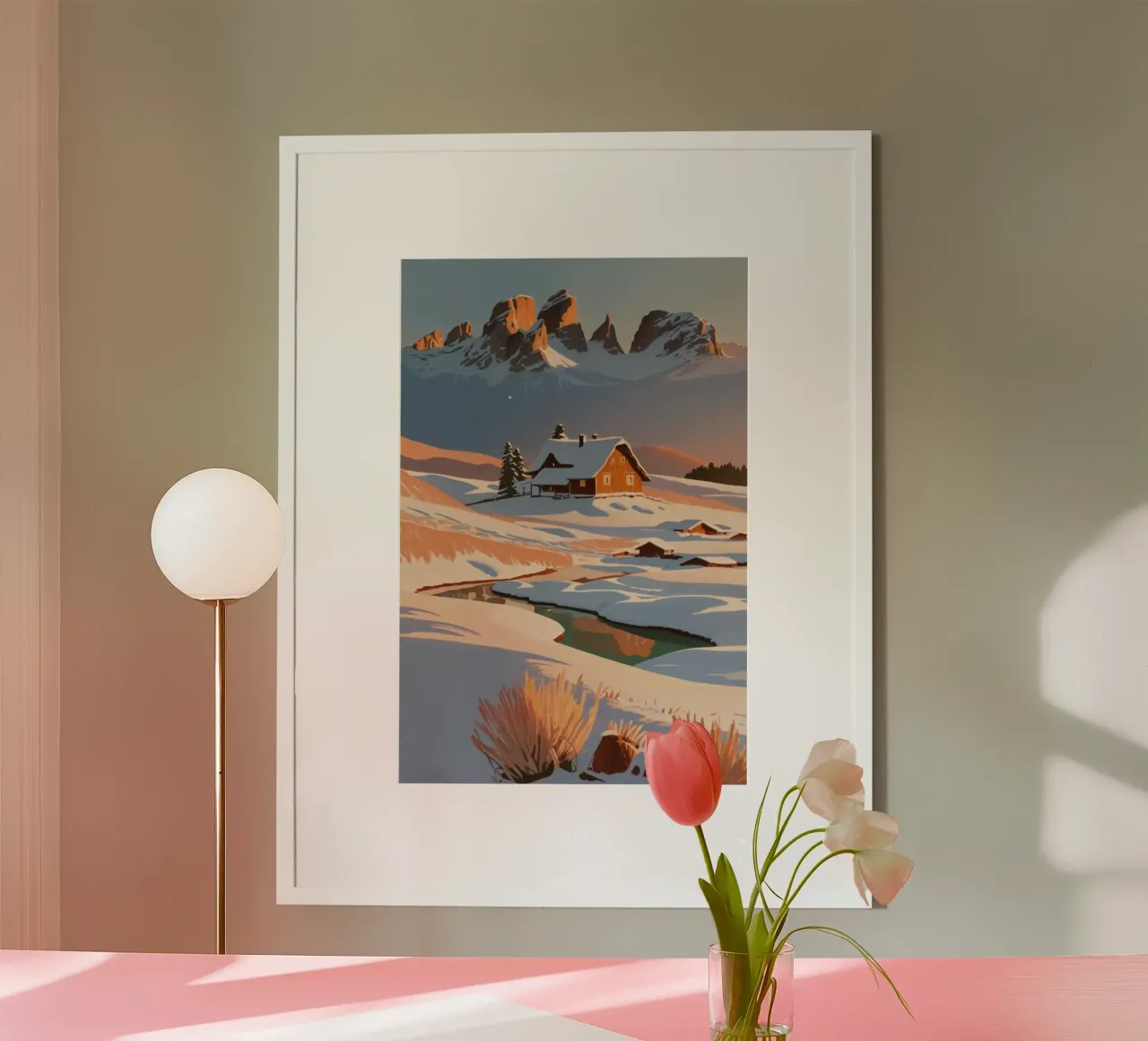 Tranquil winter landscape on the Seiser Alm | Werk 5 poster by AlbertKlee