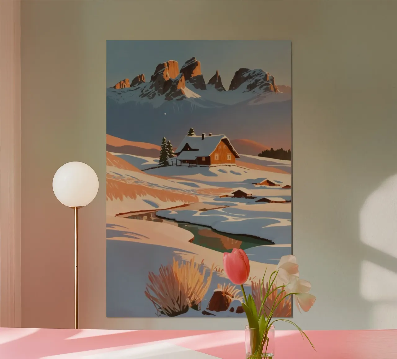 Tranquil winter landscape on the Seiser Alm | Werk 5 poster by AlbertKlee