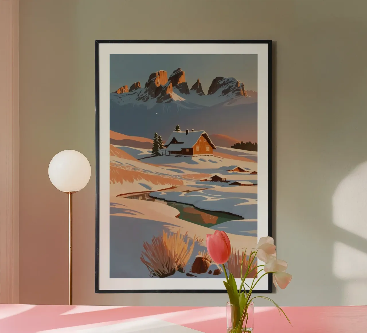 Tranquil winter landscape on the Seiser Alm | Werk 5 poster by AlbertKlee