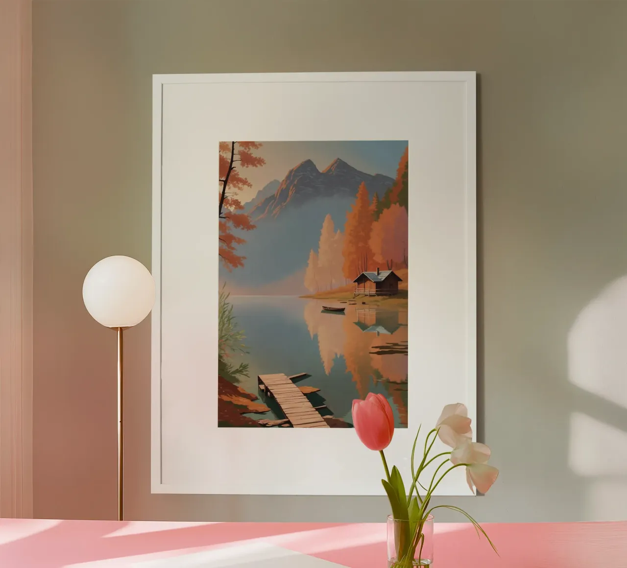 Idylle automnale au lac Pragser Wildsee | Œuvre 1 poster de AlbertKlee