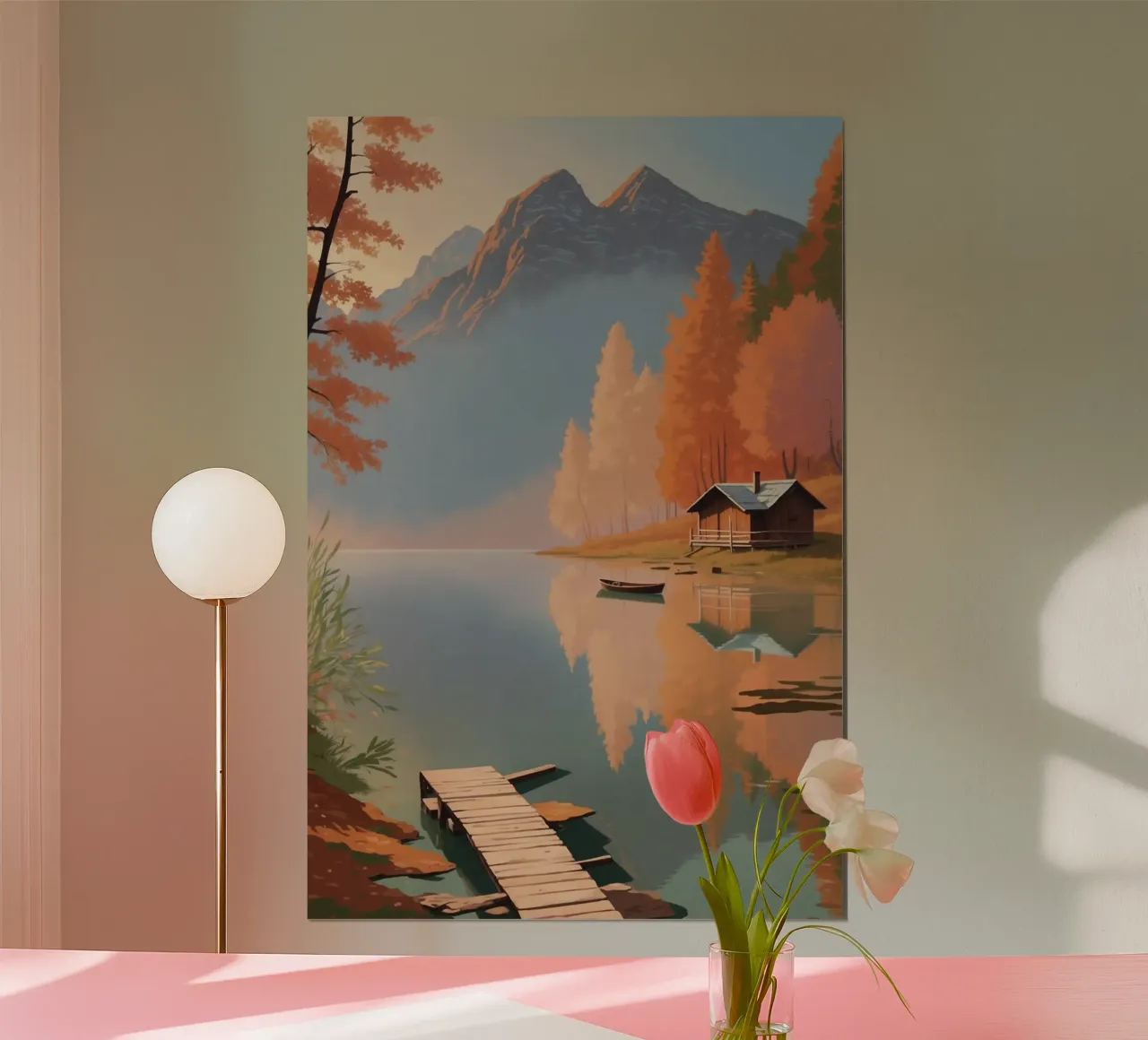 Idylle automnale au lac Pragser Wildsee | Œuvre 1 poster de AlbertKlee