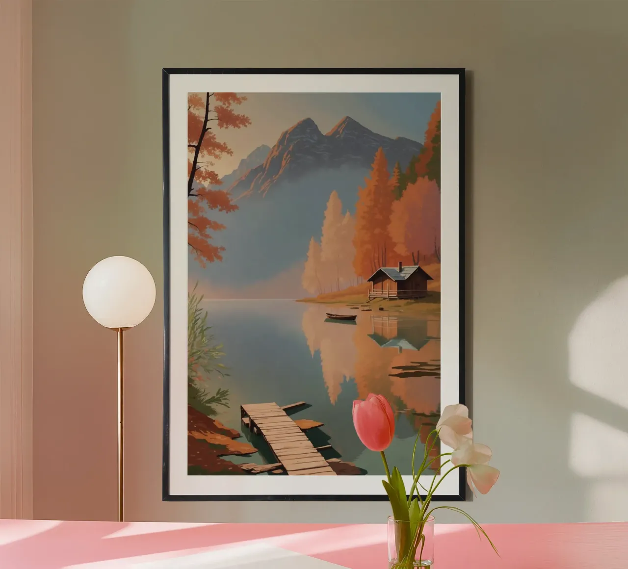 Idylle automnale au lac Pragser Wildsee | Œuvre 1 poster de AlbertKlee