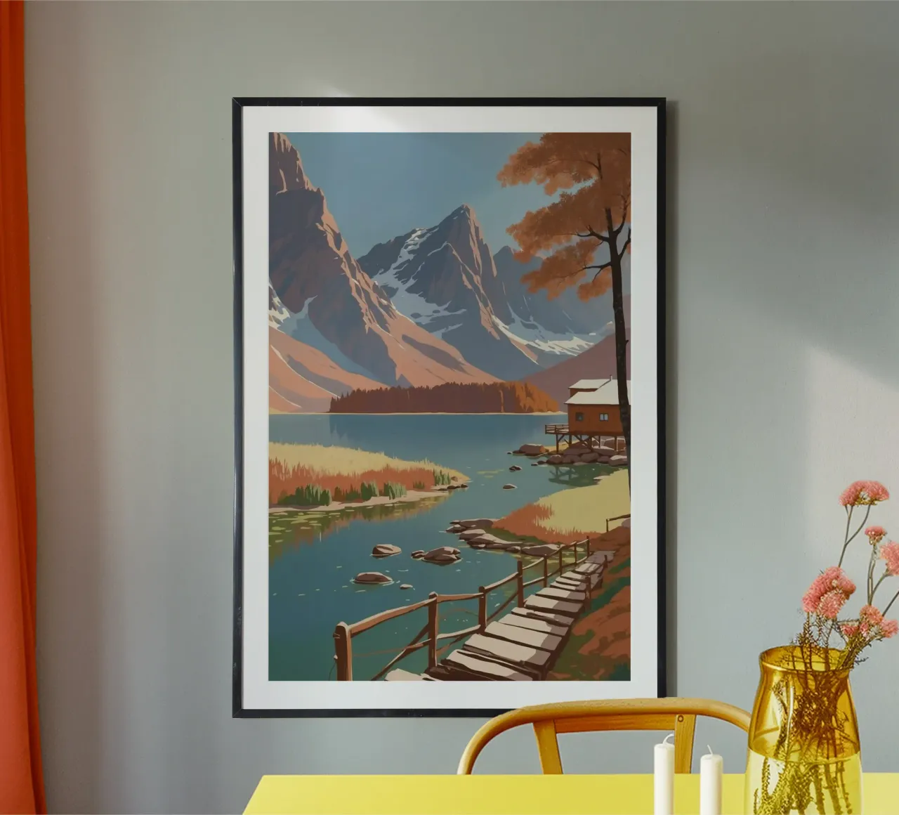Autumnal tranquillity at Lake Braies | Werk 3 poster by AlbertKlee