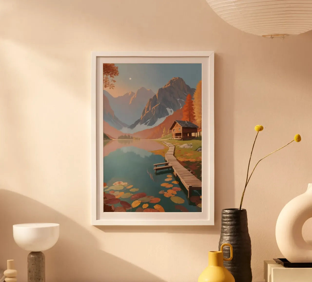 Herbstliche Idylle am Pragser Wildsee | Werk 8 Poster von AlbertKlee