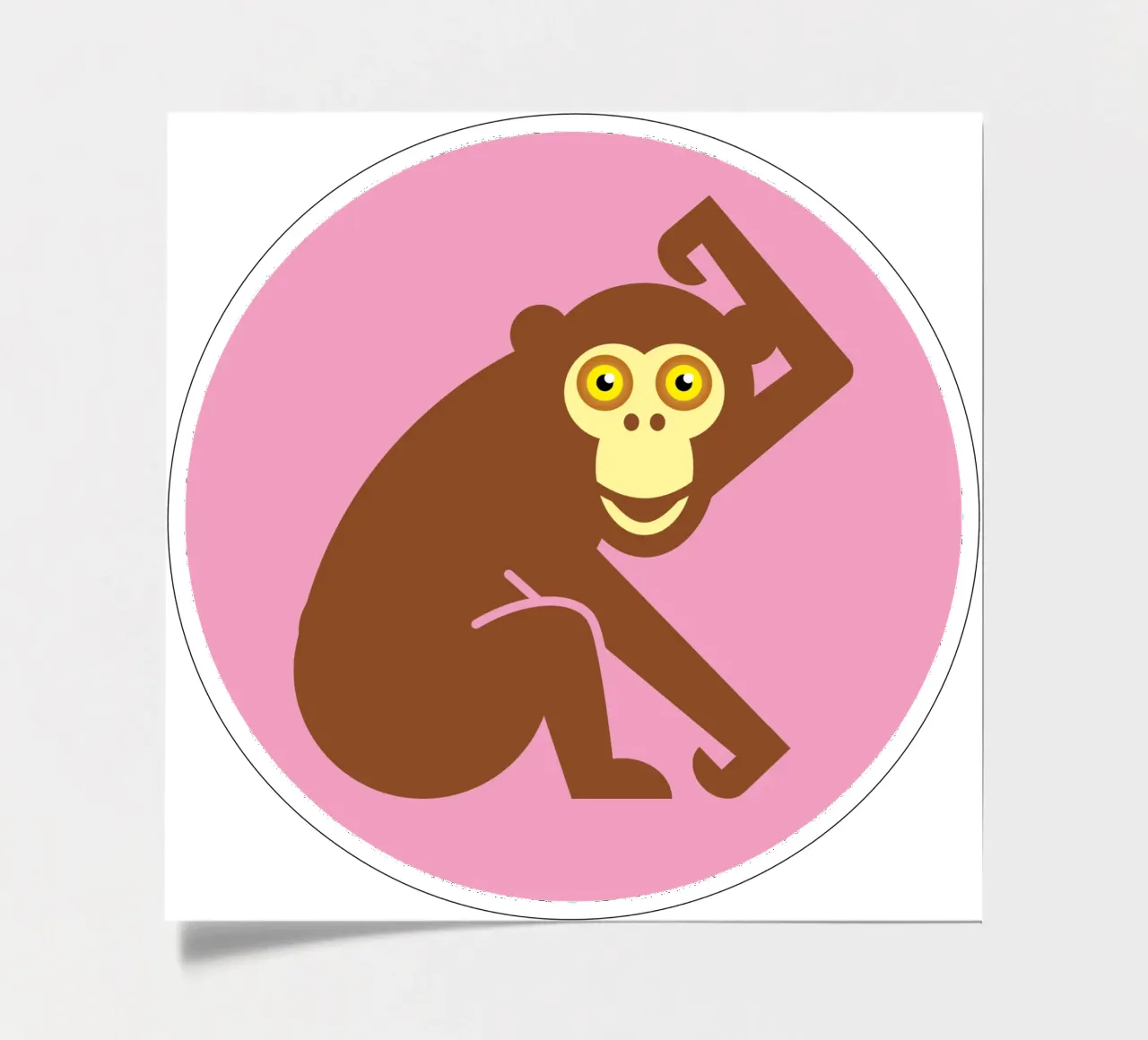 Affe stickervel van Looks n Brains