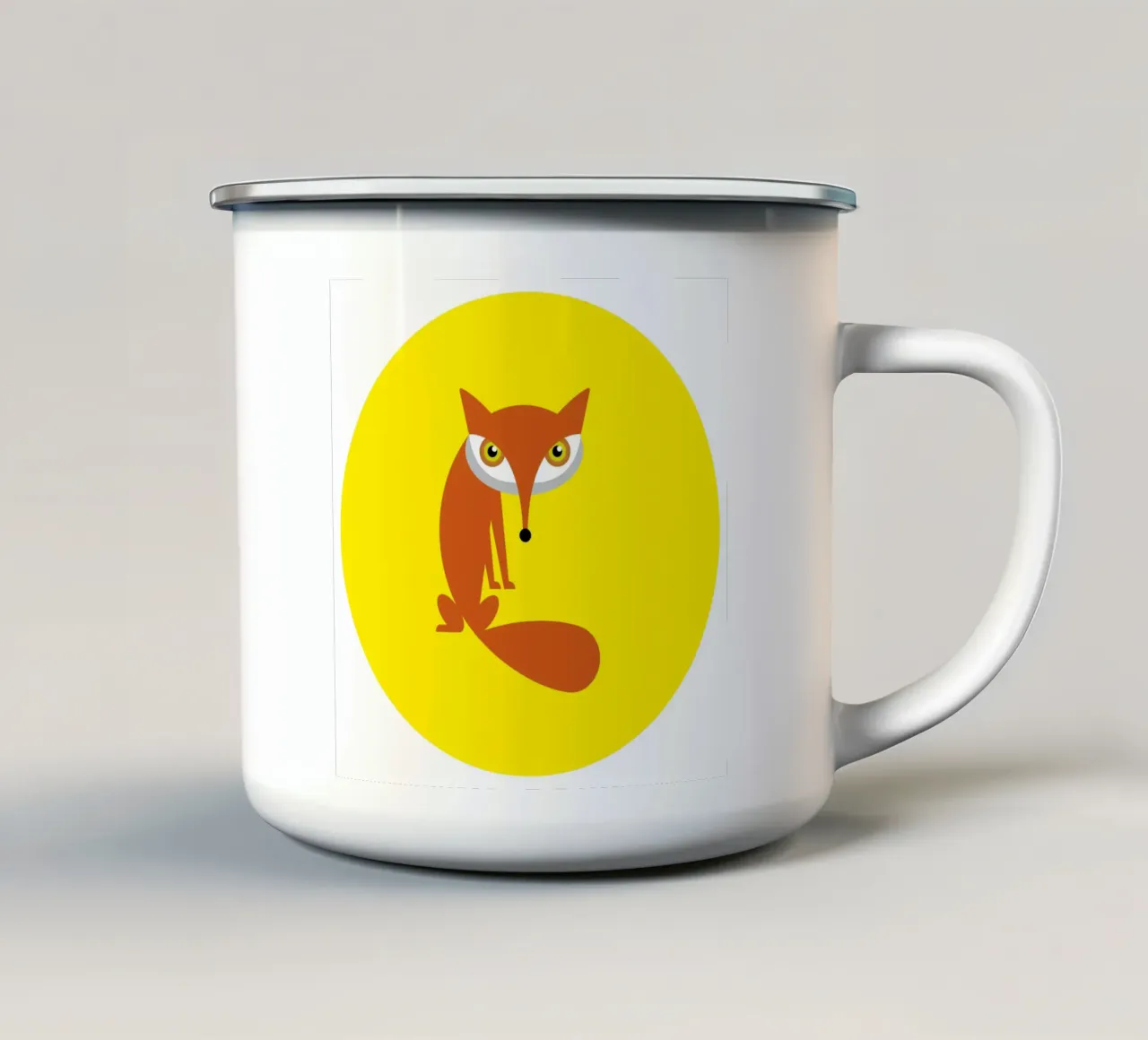 Fox taza de esmalte de Looks n Brains