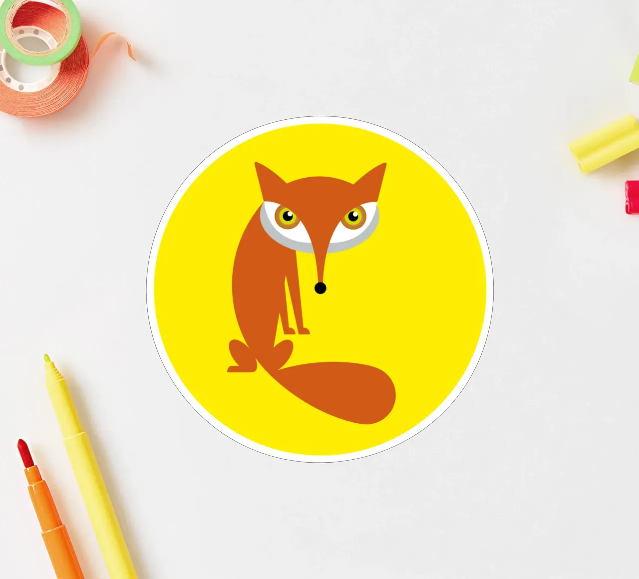 Fox sticker van Looks n Brains