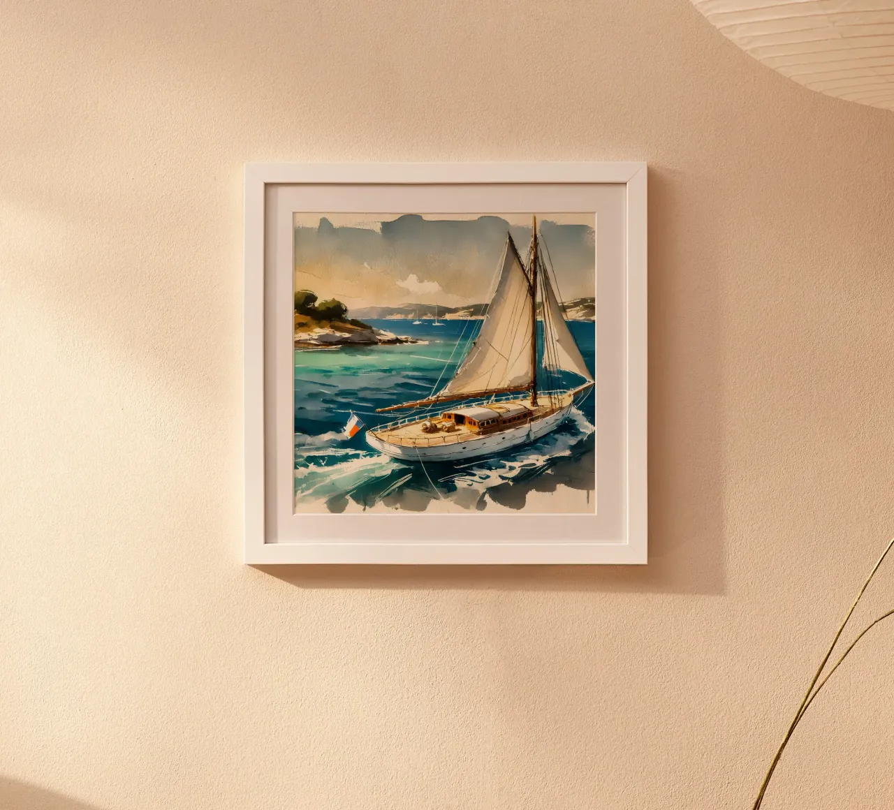 Barca a vela d'epoca poster con telaio in alluminio da Travel with Chris
