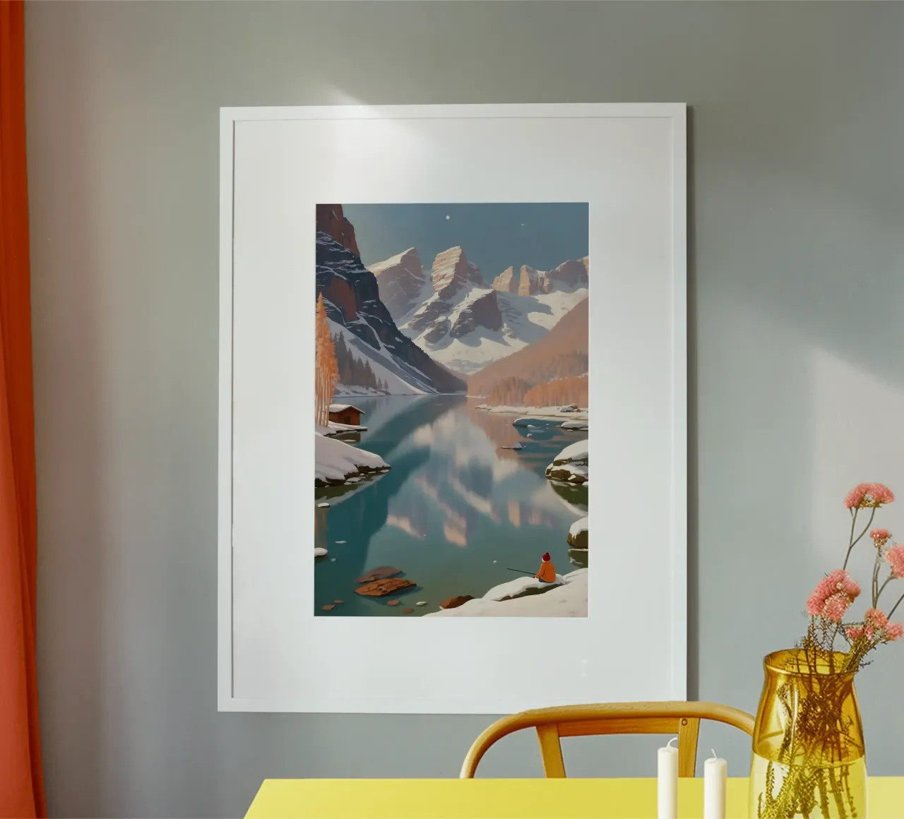 Winter fishing dream at Lake Braies | Werk 1 poster by AlbertKlee